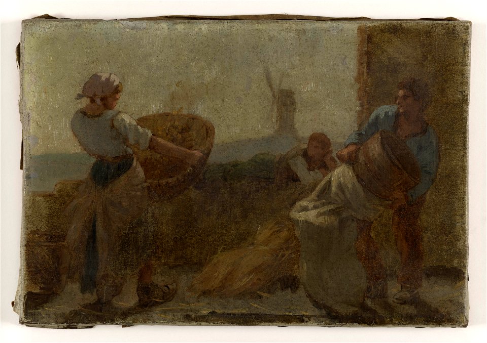 Paul-Albert Baudouin - Histoire du blé , Le Criblage , Esquisse pour l'école de la rue Dombasle, 15ème arrondissement de Paris - PPP3820 - Musée des Beaux-Arts de la ville de Paris