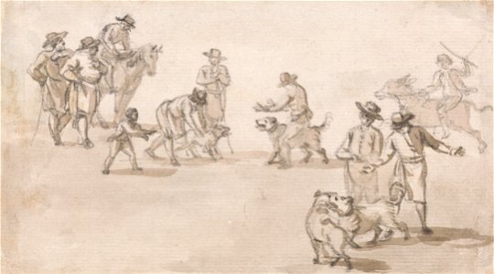 Paul Sandby - Group of Figures- A Dogfight - Google Art Project