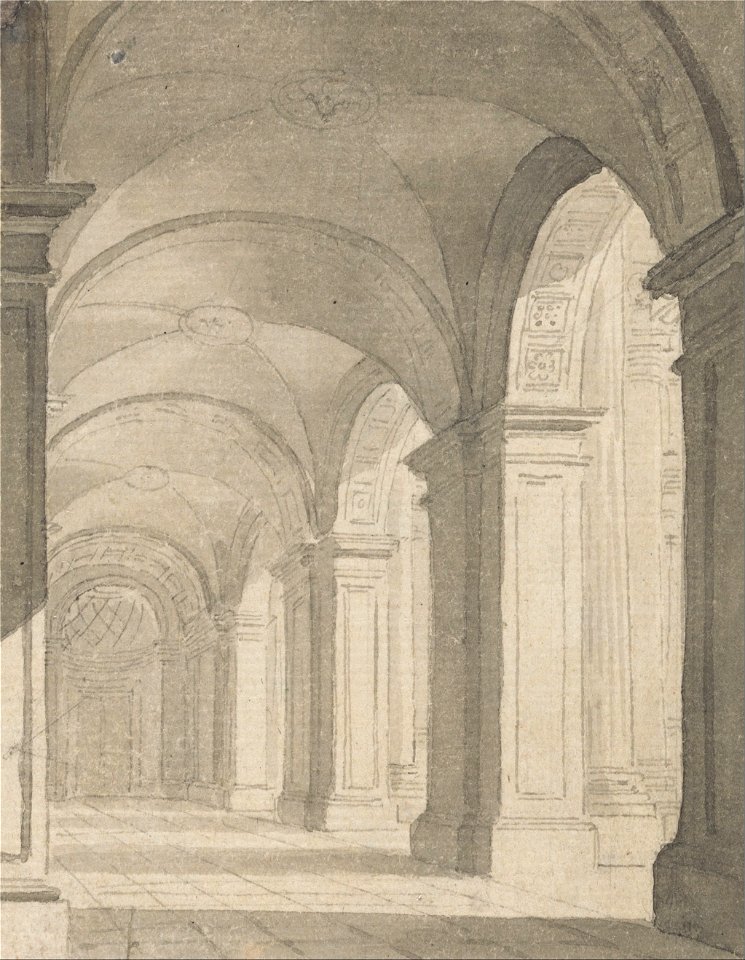 Paul Sandby - Colonnade with Vaulted Roof - Google Art Project