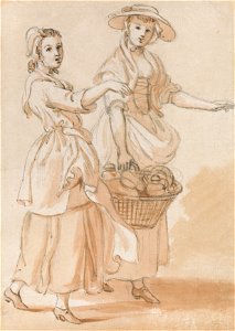 Paul Sandby - Two Girls Carrying a Basket - Google Art Project