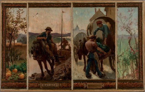 Paul-Albert Baudouin - Esquisse pour la mairie de Saint-Maur-des-Fossés , Halage - Maraîchage - PPP3823 - Musée des Beaux-Arts de la ville de Paris
