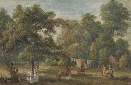 Paul Sandby - The Garden of Thomas Sandby's House at Englefield Green near Windsor - Google Art Project