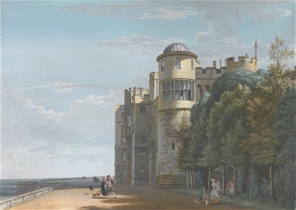 Paul Sandby - The North Terrace, Looking East - Google Art Project
