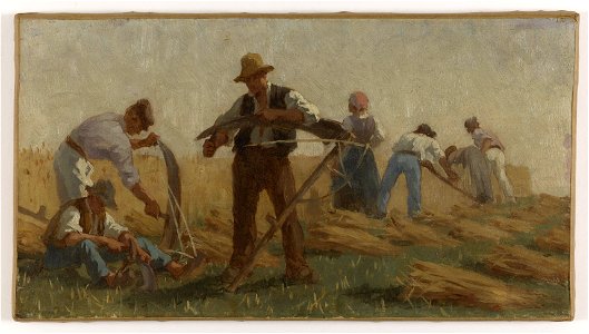 Paul-Albert Baudouin - Histoire du blé , Moissonneurs aiguisant leurs faux. Esquisse pour la salle de dessin de l'école de - PPP3815 - Musée des Beaux-Arts de la ville de Paris