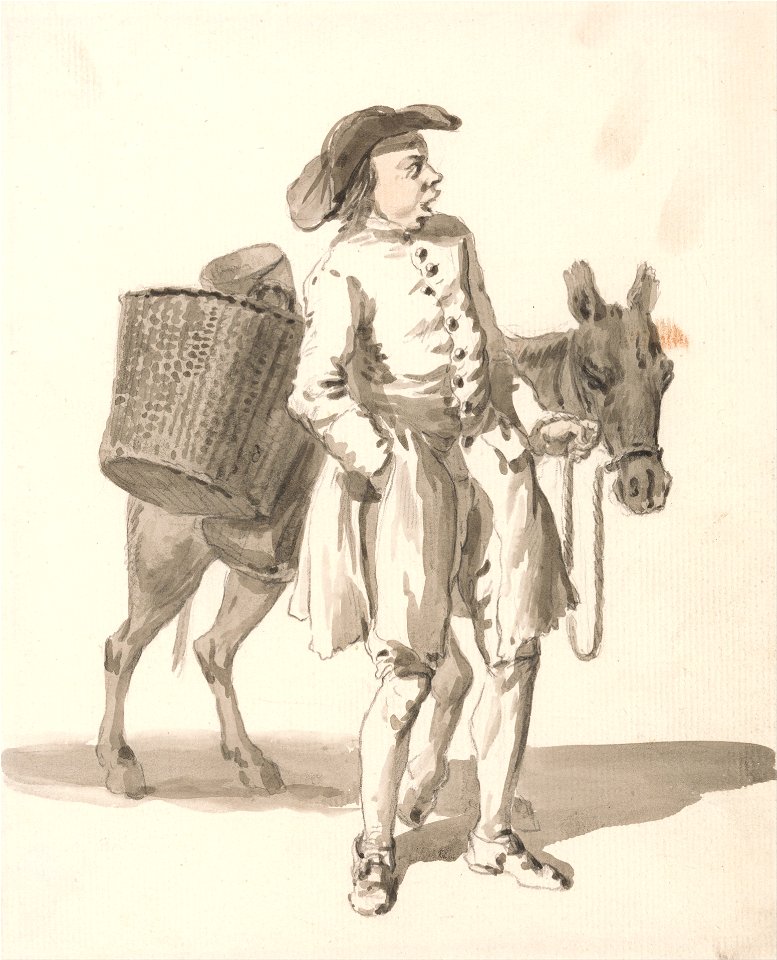 Paul Sandby - London Cries- Boy with a Donkey - Google Art Project