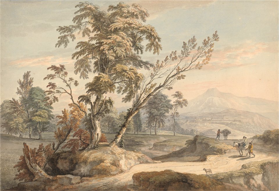Paul Sandby - Italianate Landscape with Travellers no. 2 - Google Art Project