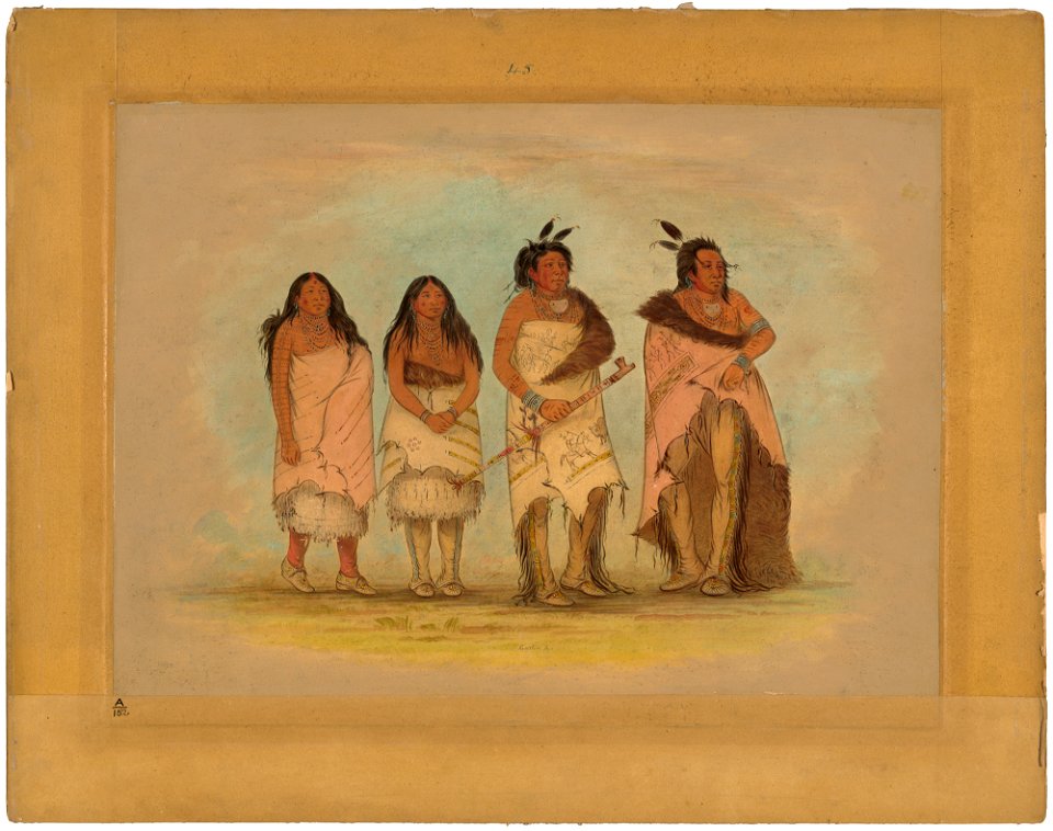 Pawneepict Chief, Two Daughters, and a WarriorC16522