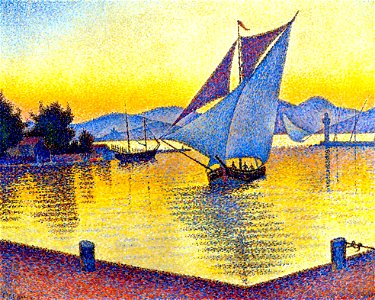 Paul Signac - The Port at Sunset. Saint-Tropez. Opus 236. 1892 (масло, холст).