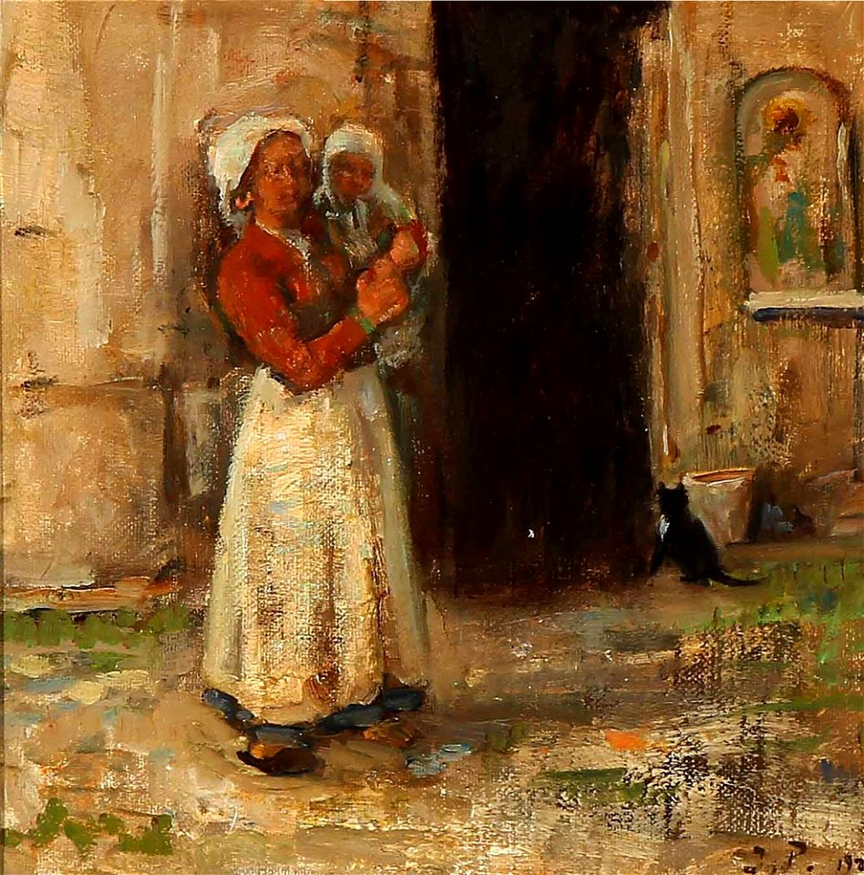 Julius Paulsen - Italian woman with a child in her arms (1921)