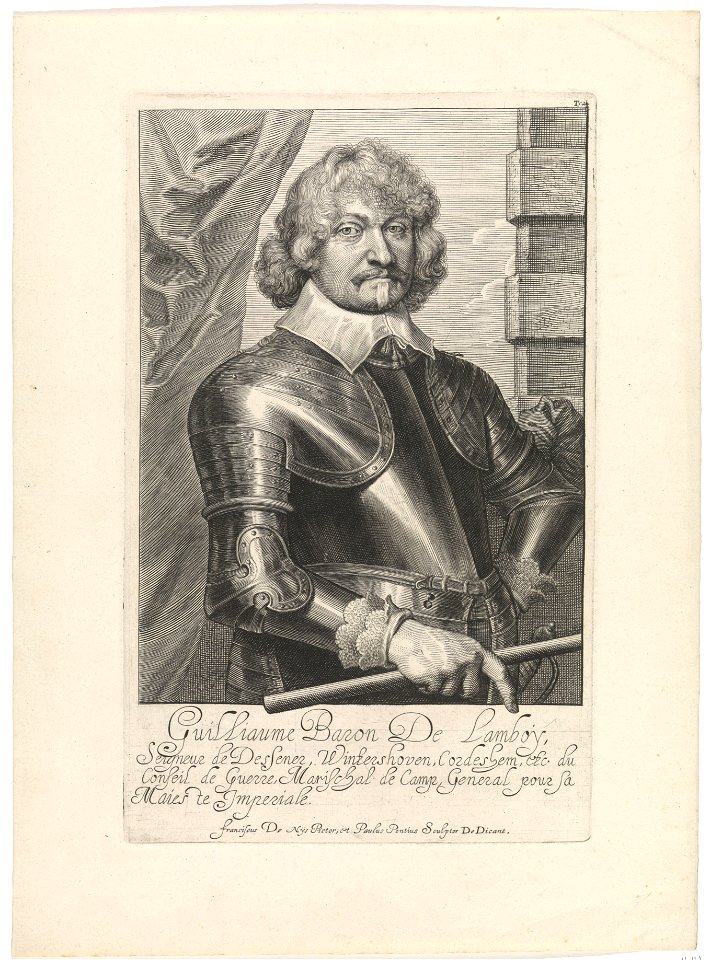 Paulus Pontius, Frans Denys - Portrait of Guillaume, Baron of Lamboy