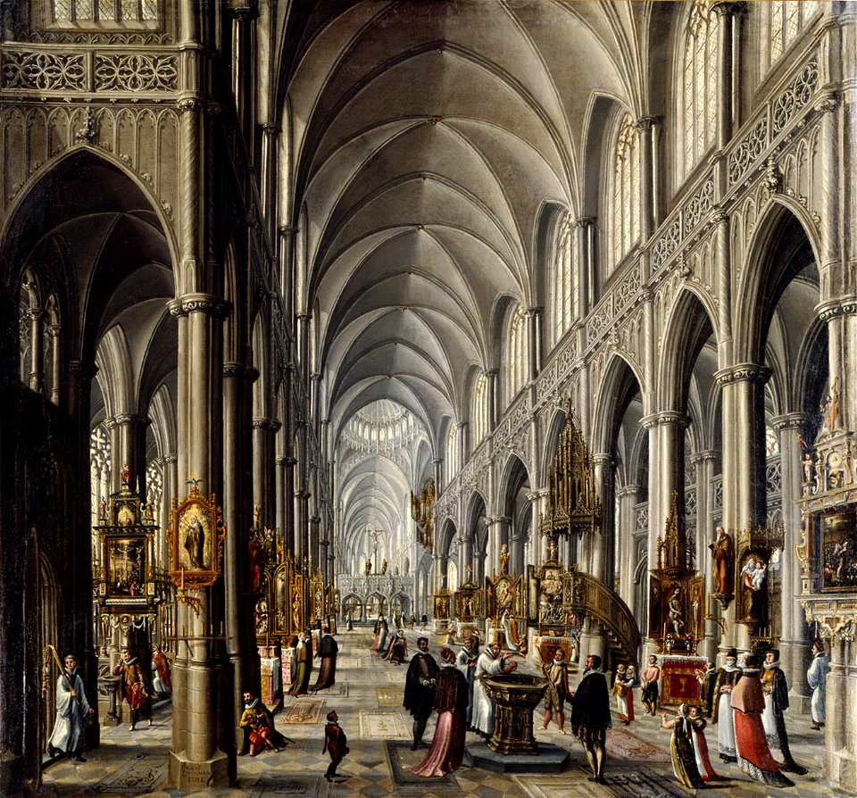 Paul Vredeman de Vries - Inneres einer gotischen Kirche - GG 7661 - Kunsthistorisches Museum