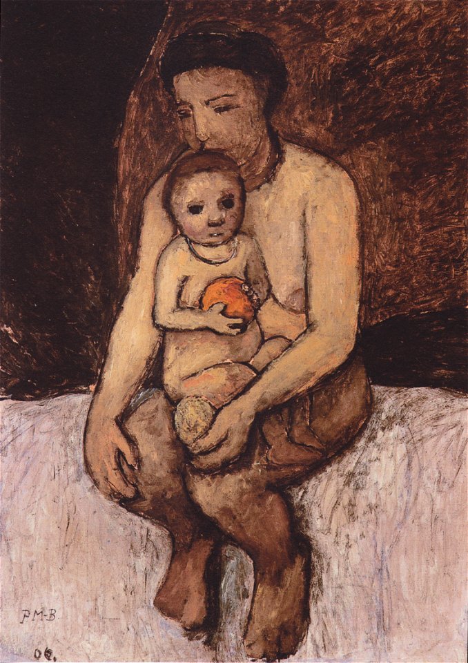 Paula Moderson-Becker - Sitzende Mutter mit Kind auf dem Schoß - 1906