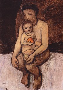 Paula Moderson-Becker - Sitzende Mutter mit Kind auf dem Schoß - 1906