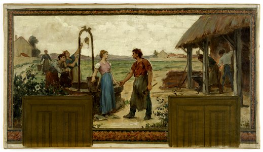 Paul-Albert Baudouin - Esquisse pour la mairie de Saint-Maur-des-Fossés , Les fiançailles - PPP3824 - Musée des Beaux-Arts de la ville de Paris