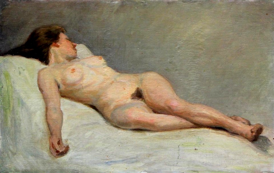 Julius Paulsen - Reclining female nude
