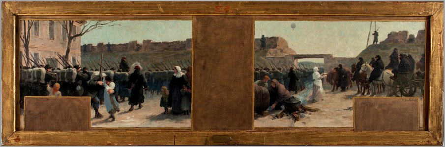Paul-Albert Baudouin - Esquisse pour le cabinet du Préfet à l'Hôtel de Ville , La sortie des troupes durant Le siège de Paris en 1870 - PPP3833 - Musée des Beaux-Arts de la ville de Paris