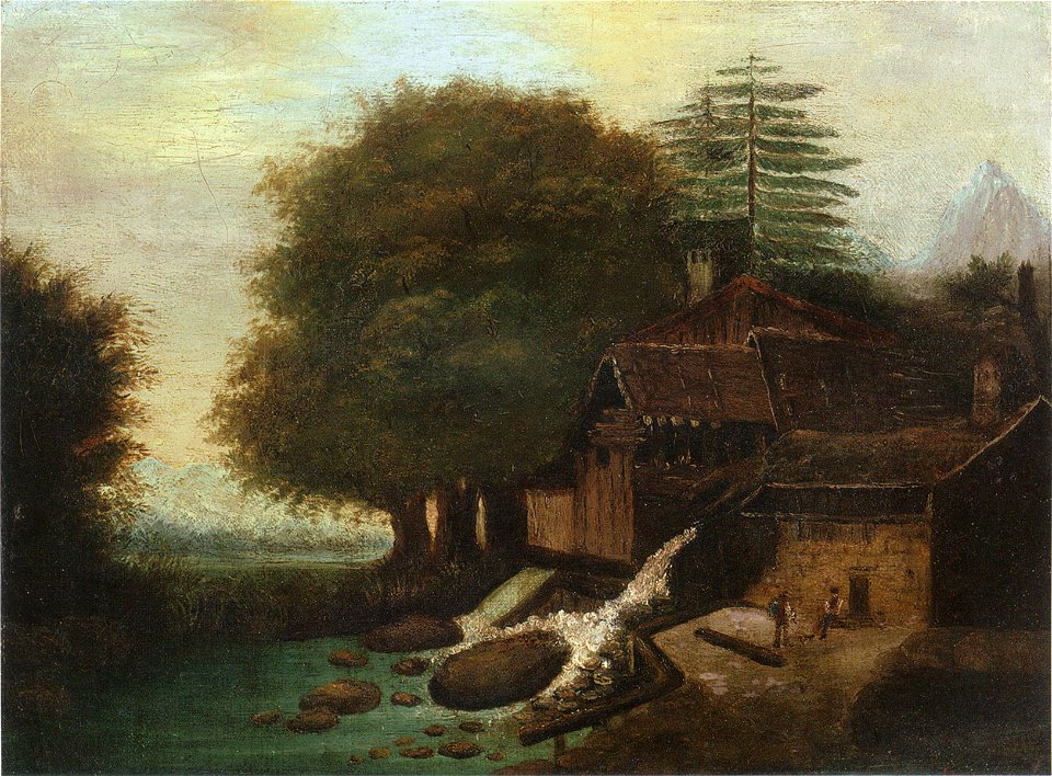 Paysage avec moulin, par Paul Cézanne