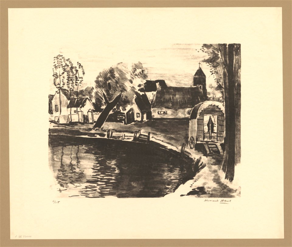 Paysage à Eikenvliet, print by Armand Apol (1879-1950), Belgium, (1914), Prints Department of the Royal Library of Belgium, S.IV 22440