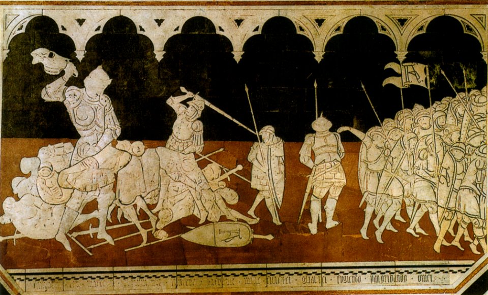 Pavimento di siena, storie di sansone (sassetta)