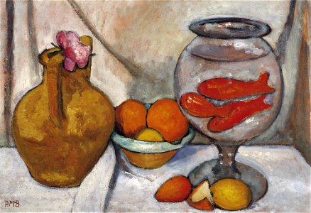 Paula Modersohn-Becker - Stillleben mit Goldfischglas. Free illustration for personal and commercial use.