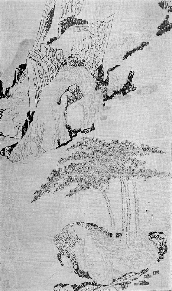 Paysage sur un poème de Jia Dao, ( Détail 2) 1840 par le peintre chinois Su Renshan