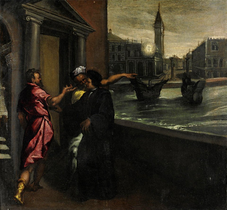 Pauwels Franck - Venetian scene, the Piazza San Marco in the background