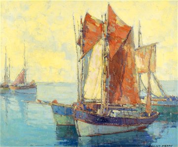 Edgar Alwyn Payne Boats in a Harbor