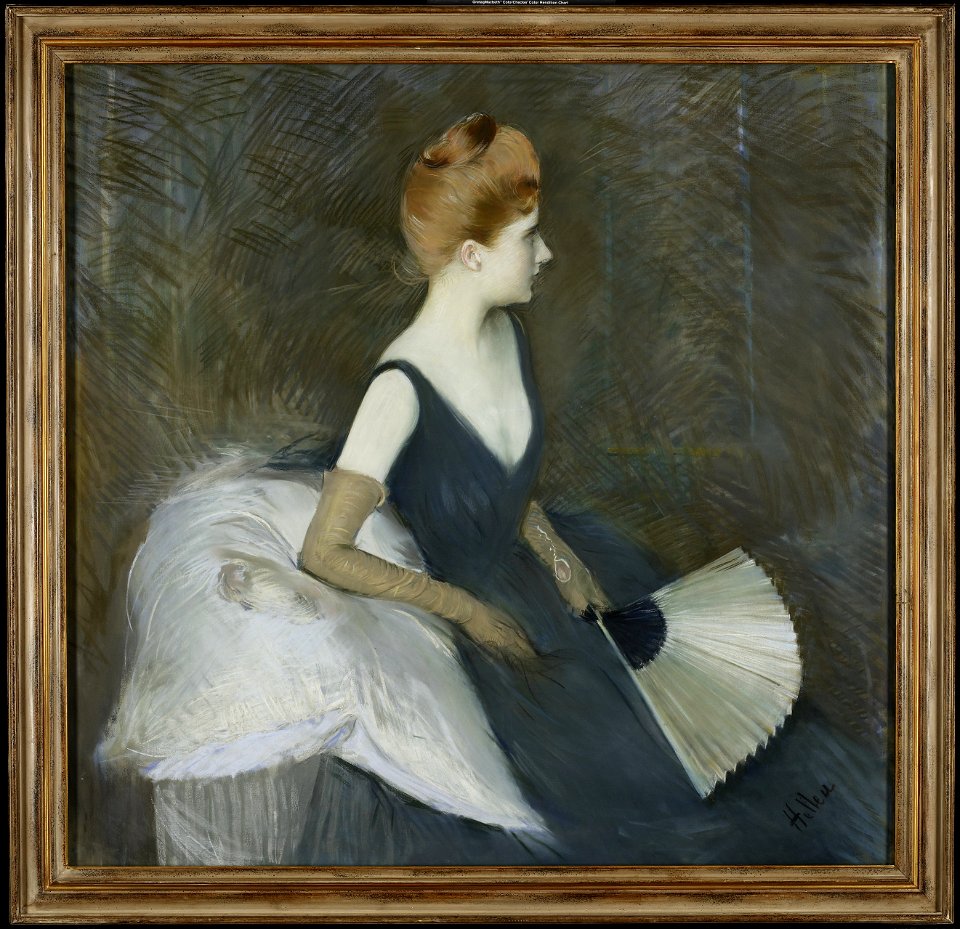 Paul-César Helleu - Madame Marthe Letellier Sitting on a Sofa, Holding a Fan - 70.41 - Minneapolis Institute of Arts