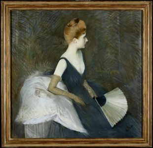 Paul-César Helleu - Madame Marthe Letellier Sitting on a Sofa, Holding a Fan - 70.41 - Minneapolis Institute of Arts