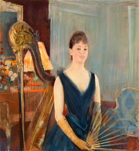 Paul-cesar helleu harpiste assise a leventail060342)
