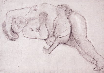 Paula Moderson-Becker - Liegende Mutter mit Kind - 1906