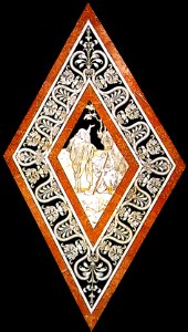 Pavimento di siena, esagono, elia unge iehru re d'israele (franchi)