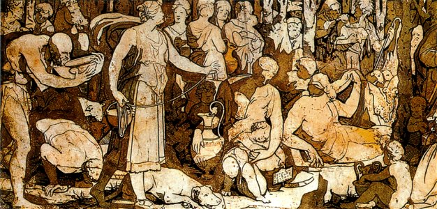 Pavimento di siena, mosè fa scatrurire l'acqua dalla rupe di horeb 01