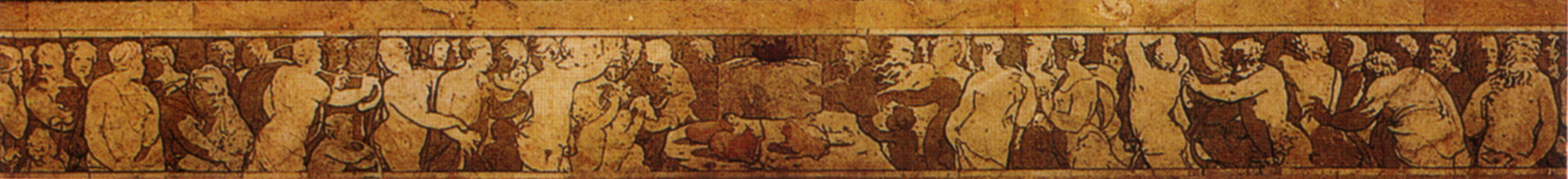 Pavimento di siena, marcia del popolo ebraico verso la terra promessa (beccafumi) 01