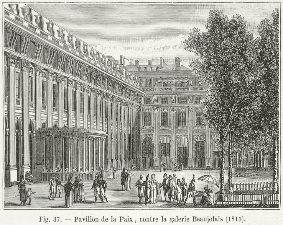 Pavillon de la Paix, contre la galerie Beaujolais, 1815