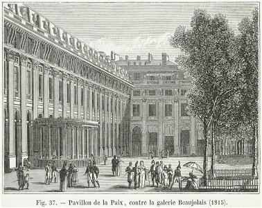 Pavillon de la Paix, contre la galerie Beaujolais, 1815