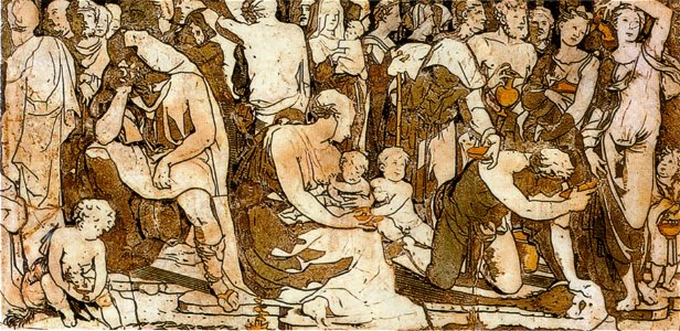Pavimento di siena, mosè fa scatrurire l'acqua dalla rupe di horeb 03