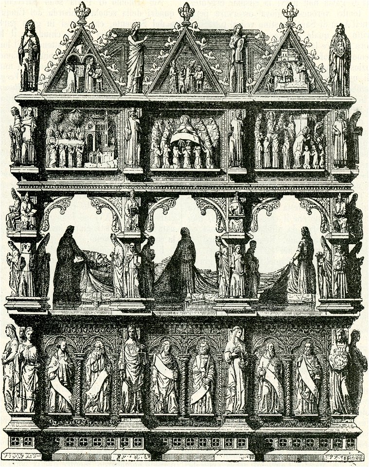 Pavia Arca di Sant’Agostino nella cattedrale incisione