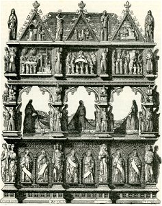 Pavia Arca di Sant’Agostino nella cattedrale incisione