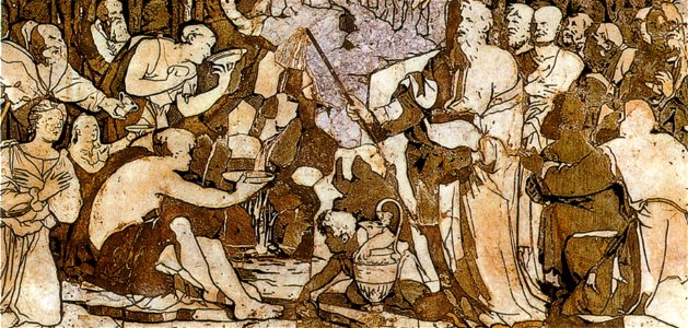 Pavimento di siena, mosè fa scatrurire l'acqua dalla rupe di horeb 02