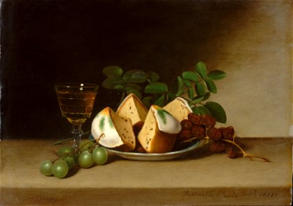 Raphaelle Peale - Still Life with Cake (1818). Free illustration for personal and commercial use.