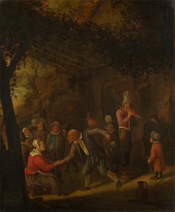 Peasants Merry-making outside an Inn by Jan Steen National Gallery NG2557