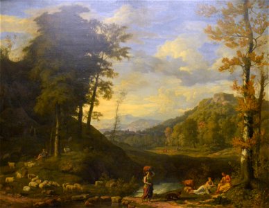 Paysage avec berger et joueur de flûte - Johannes Glauber - Musée du Louvre