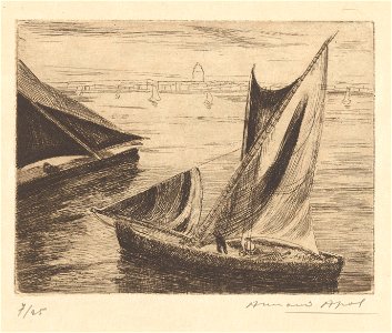 Paysages de Provence (01) - Marseille. Tartanes, print by Armand Apol (1879-1950), Belgium, 1929, Prints Department of the Royal Library of Belgium, III 81386 C - 01