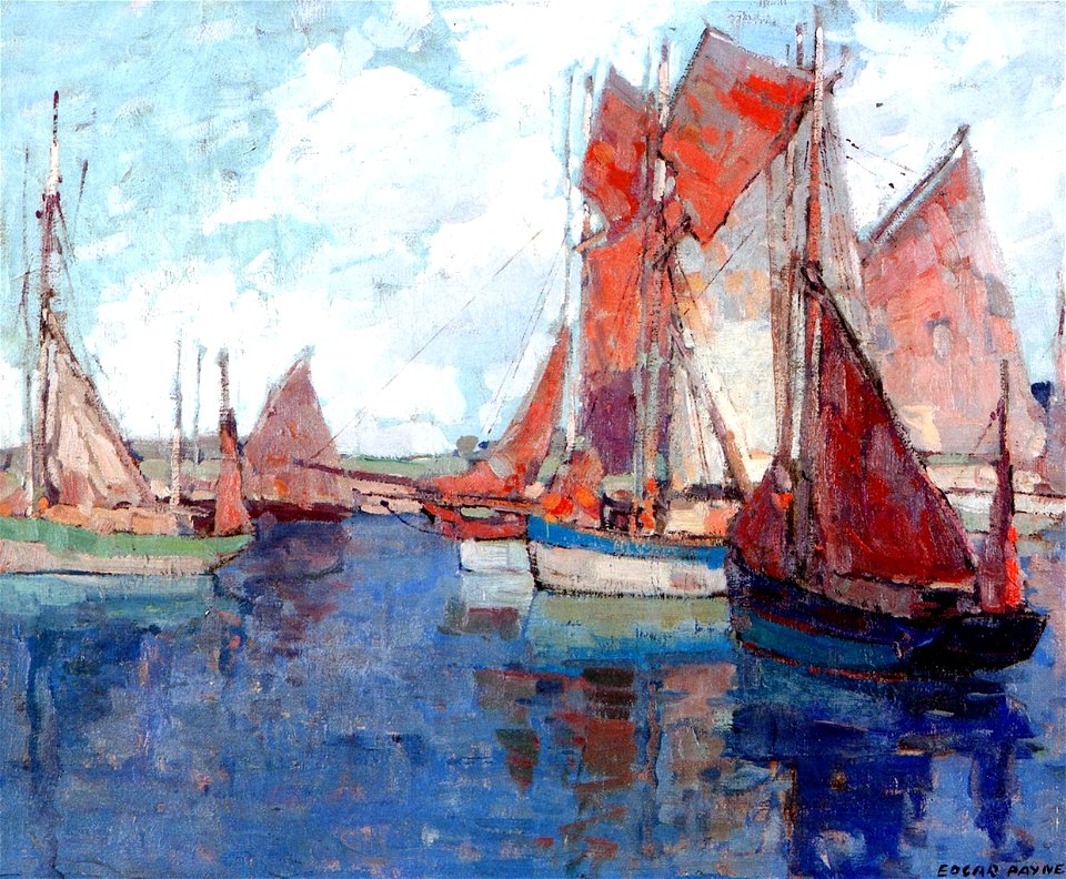 Edgar Payne French Tuna Boats, Concarneau, France