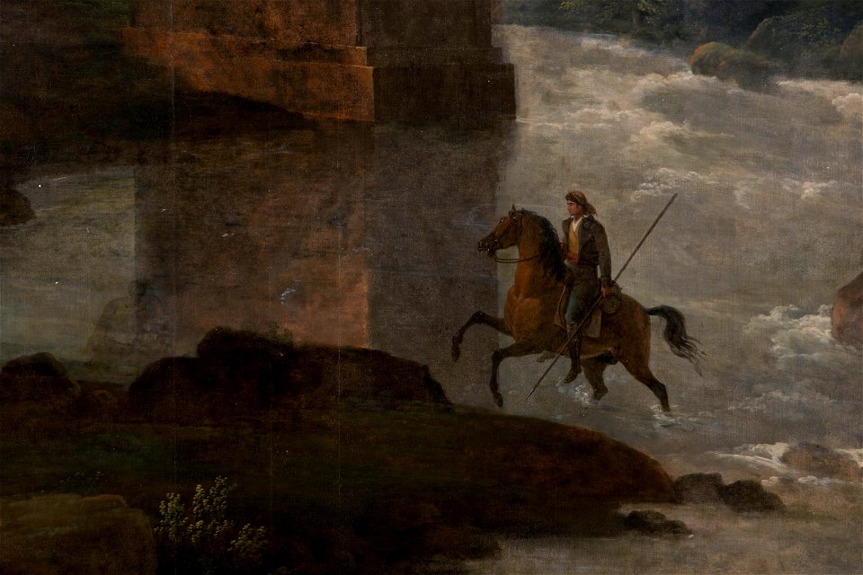 Paysage d'Italie, détail du cavalier (phbw12 0225)
