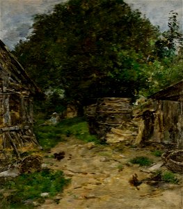 Paysage. Intérieur d'une cour de ferme