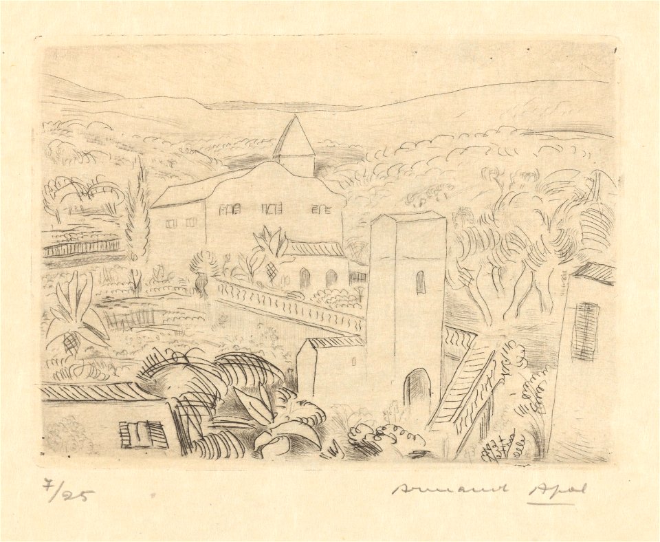 Paysages de Provence (08) - Cassis. Paysage, print by Armand Apol (1879-1950), Belgium, 1929, Prints Department of the Royal Library of Belgium, III 81386 C - 08