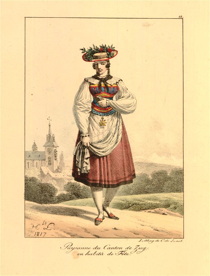 Paysanne du Canton de Zug en habita de Fête (BM 1897,0401.3)