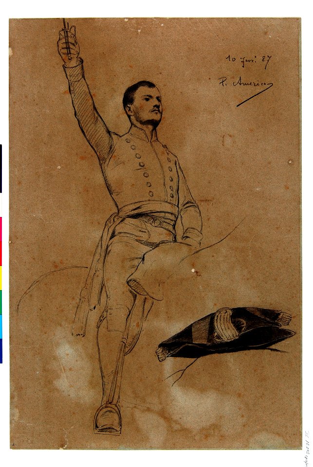 Pedro Américo - Homem a Cavalo - Estudo (4), Acervo do Museu Paulista da USP